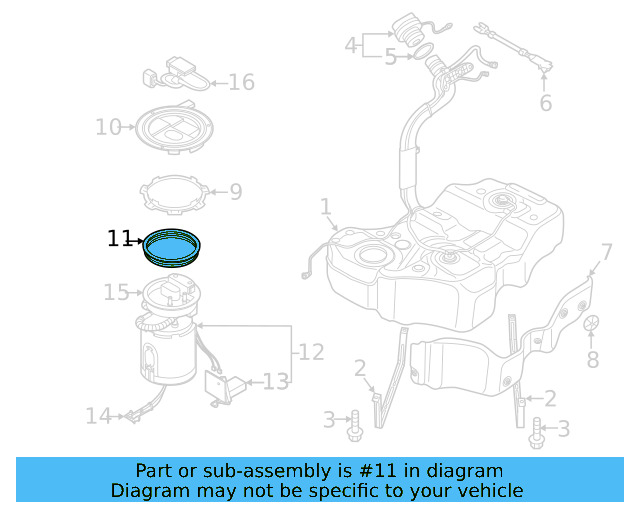 Fuel Pump Assembly Seal 1J0-919-133-B - View 53