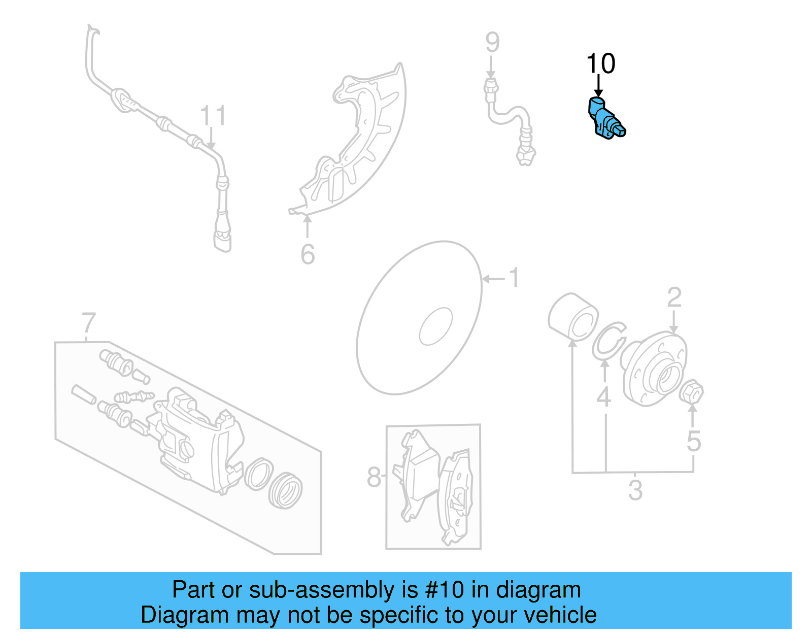 ABS Wheel Speed Sensor 1J0-927-804 - View 4