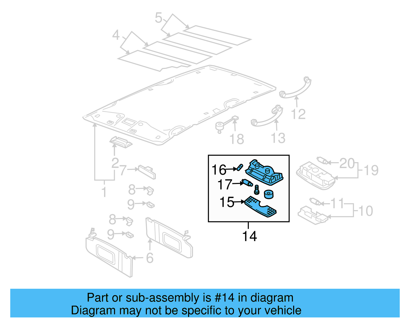 Dome Lamp 1J0-947-106-B41 - View 2