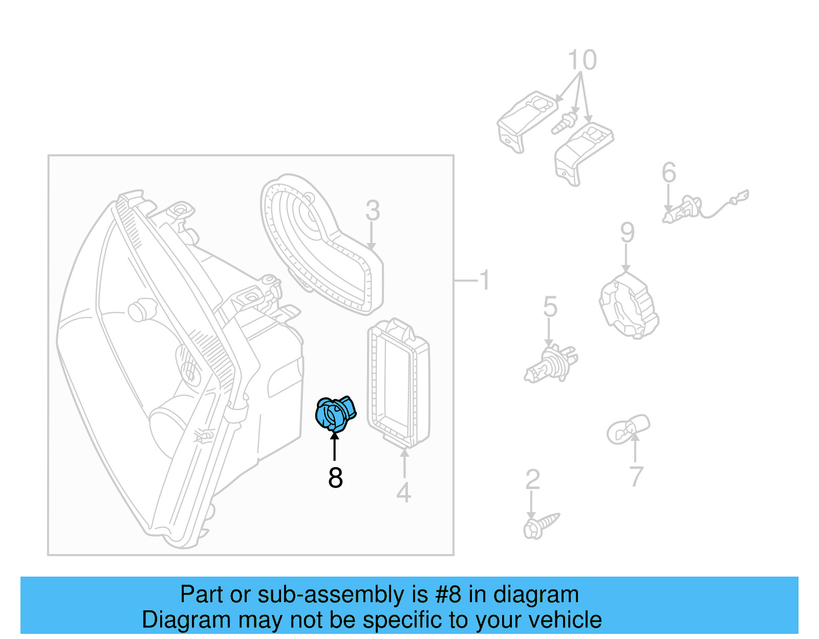 Headlight Socket 1J0-953-123-B - View 12