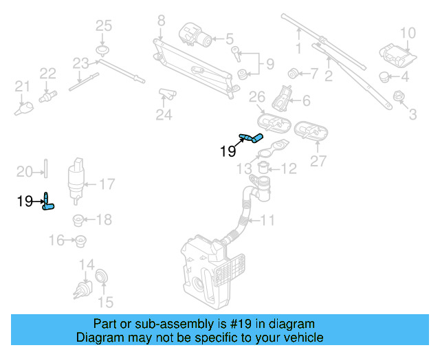 Washer Hose Elbow 3B0-955-665-C - View 133