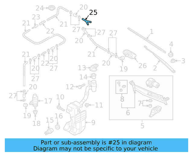 Washer Hose Elbow 3B0-955-665-C - View 140
