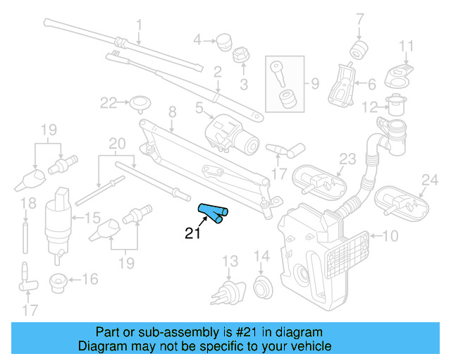 Washer Hose Elbow 3B0-955-665-C - View 90