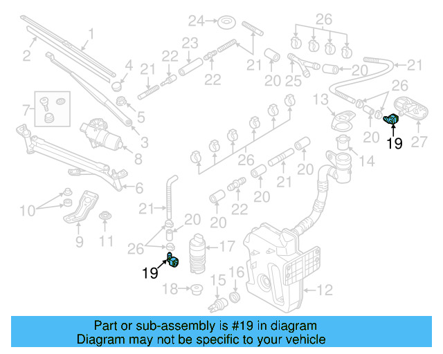 Washer Hose Elbow 3B0-955-665-C - View 152