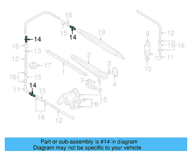 Washer Hose Elbow 3B0-955-665-C - View 136
