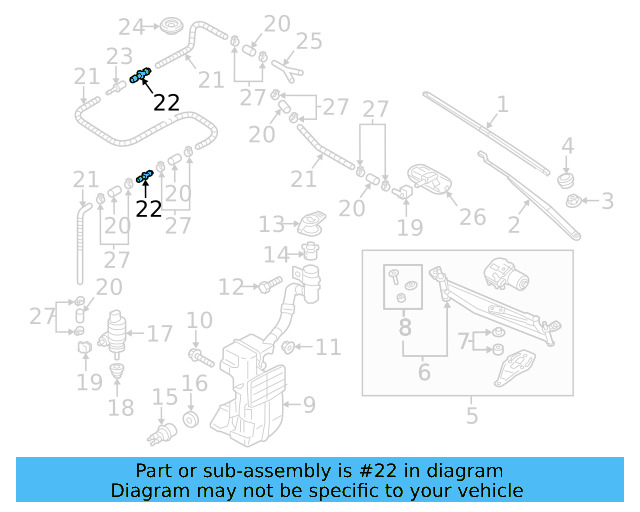 Windshield Washer Hose Connector 1J0-955-875-R