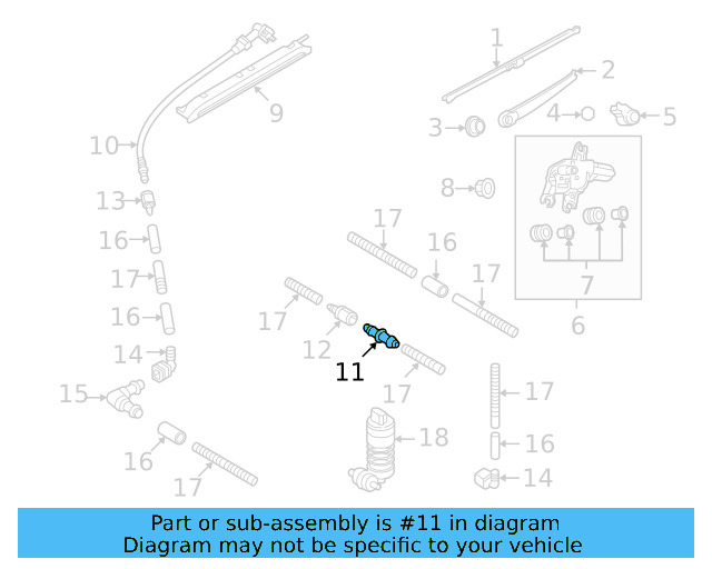 Windshield Washer Hose Connector 1J0-955-875-R - View 82