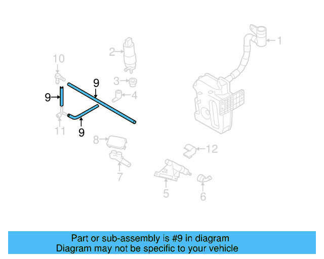 Washer Hose 1J0-955-964-F - View 13