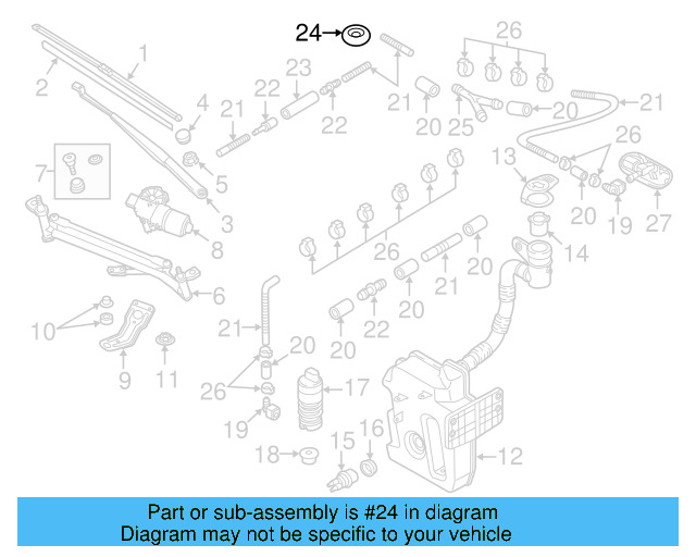 Windshield Washer Hose Grommet 1J0-955-998-C - View 17