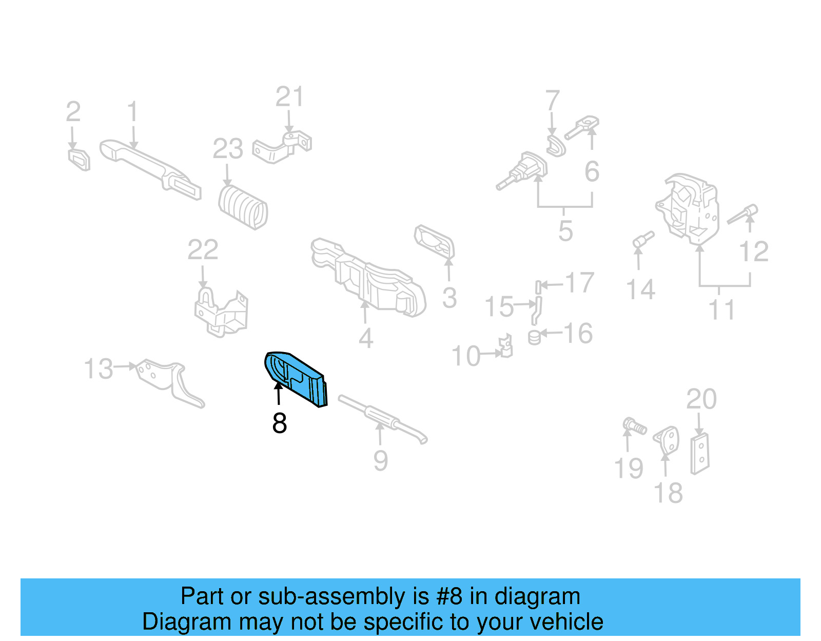 Handle, Inside 3B1-837-113-L-B41 - View 17