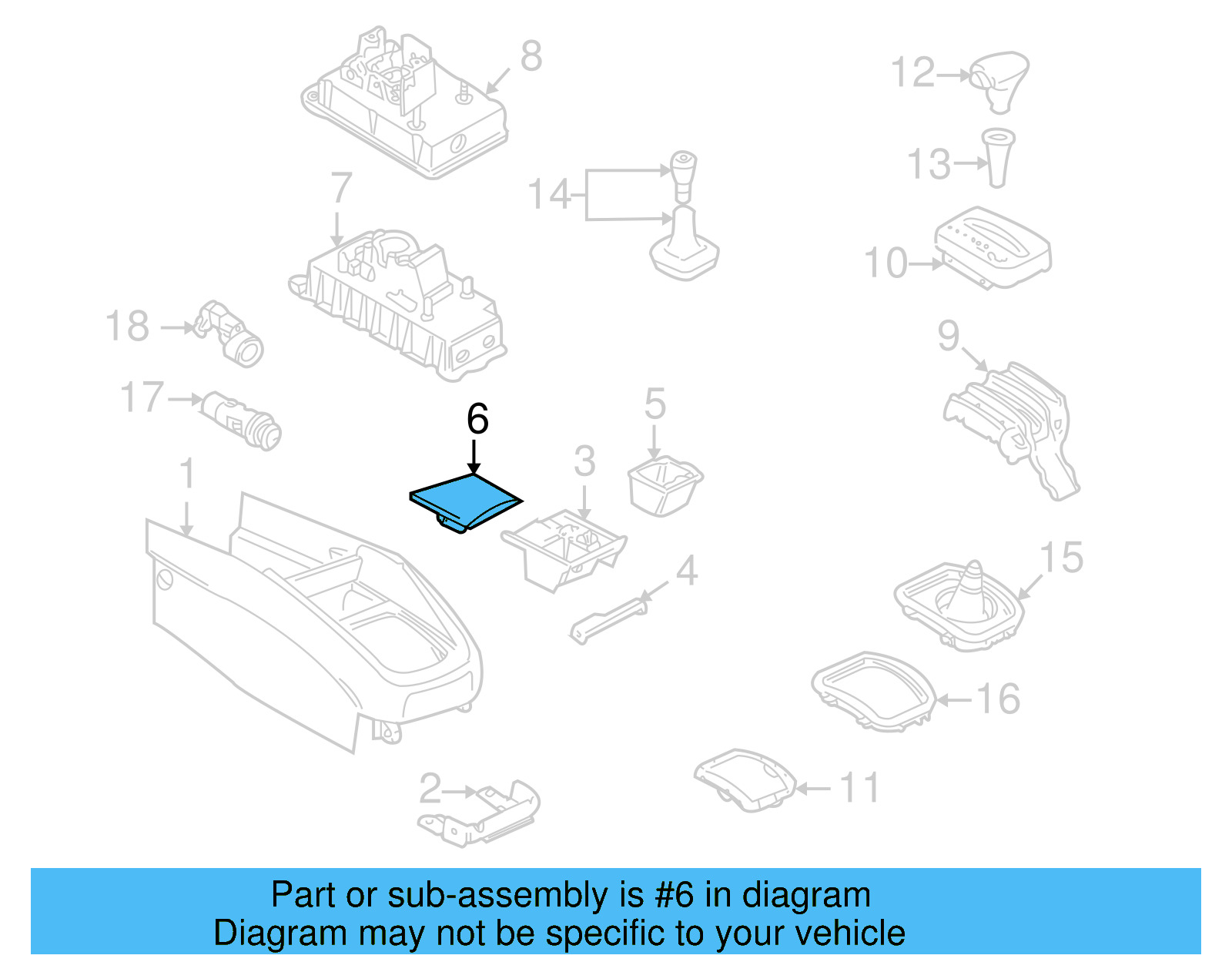 Ash Tray Cover 1J1-857-351-C-1QA - View 10