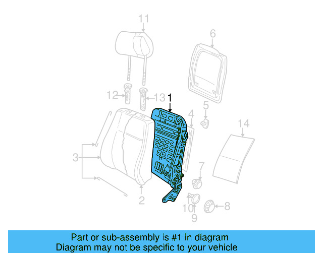 Seat Back Frame 1J4-881-046-HH - View 15