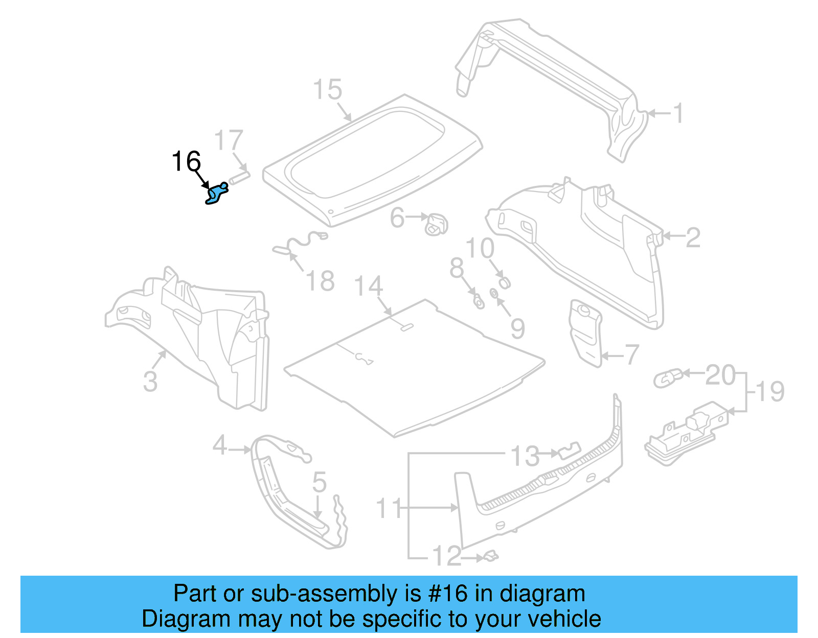 Cargo Cover Mount 1J6-863-534 - View 3