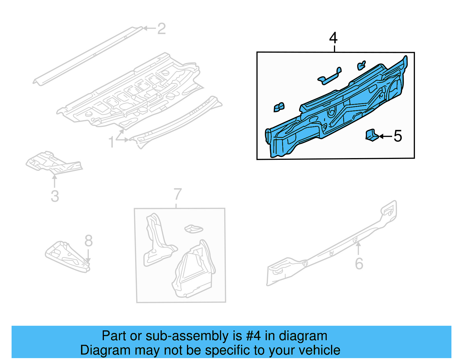 Rear Body Panel 1JM-813-301 - View 2