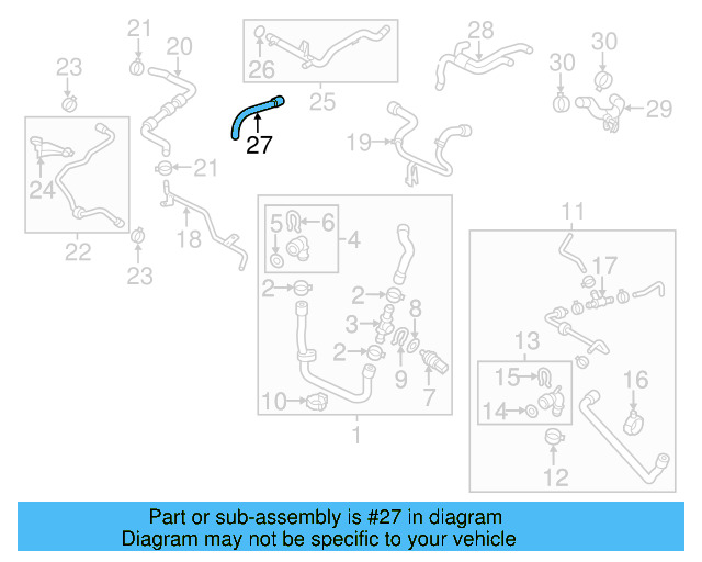Engine Coolant Hose 3C0-121-058-AR