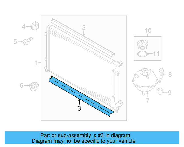 Radiator Upper Seal 1K0-121-345-C - View 8