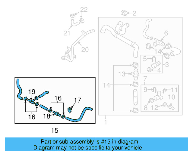 Hose & Tube Assembly 1K0-122-086-B - View 3