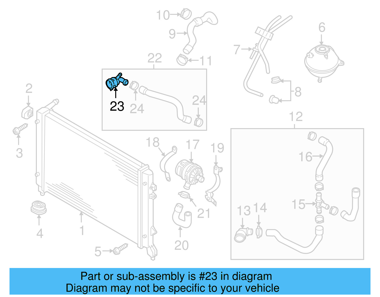 Upper Hose Coupling 1K0-122-291-R - View 6