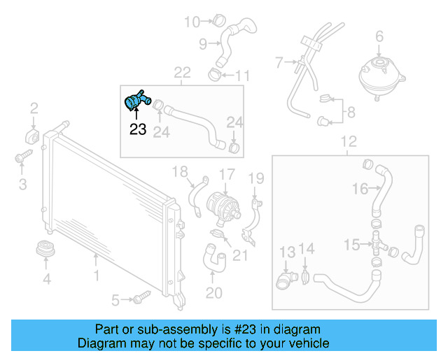 Upper Hose Coupling 1K0-122-291-R - View 7