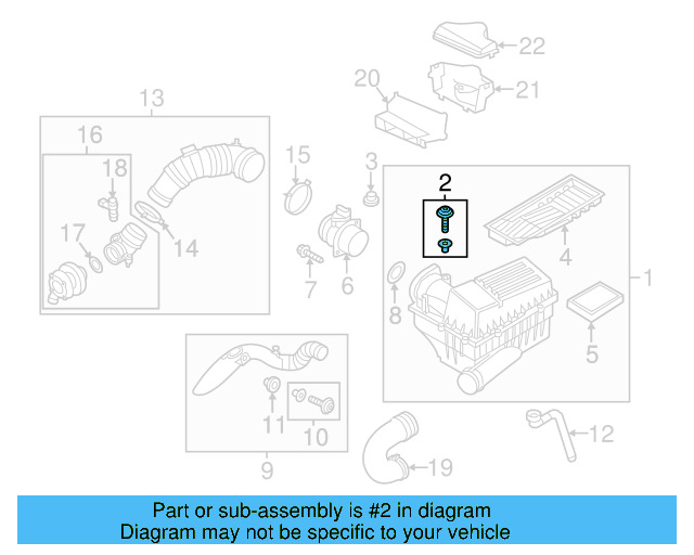 Air Cleaner Assembly Bolt 1K0-129-381 - View 18