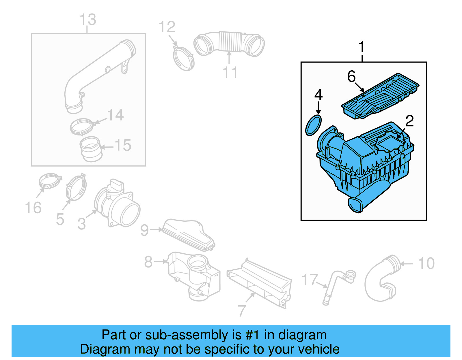 Air Cleaner Assembly 1K0-129-607-AS - View 14
