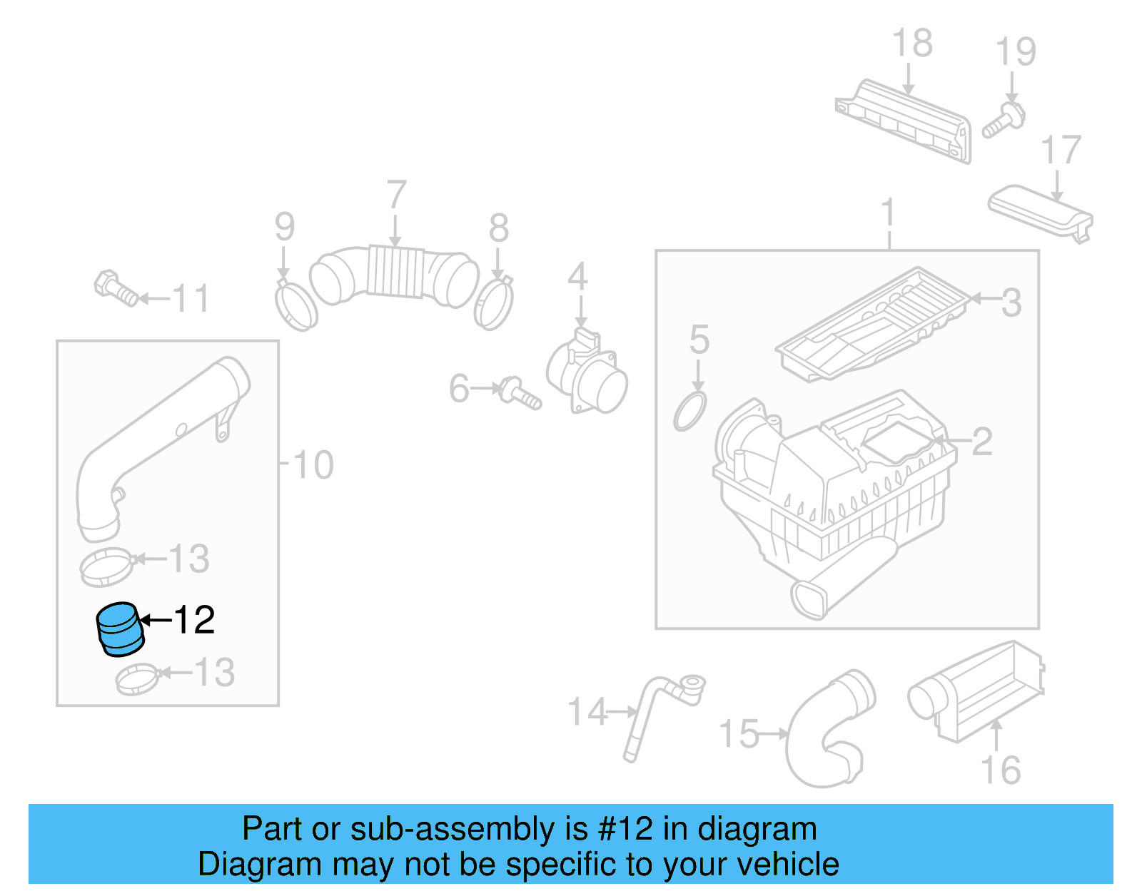 Engine Air Intake Hose 1K0-129-627-C - View 6