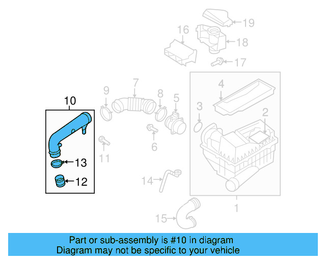 Engine Air Intake Hose 1K0-129-654-BE - View 55