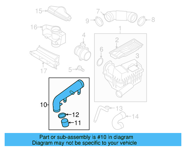 Engine Air Intake Hose 1K0-129-654-BE - View 10