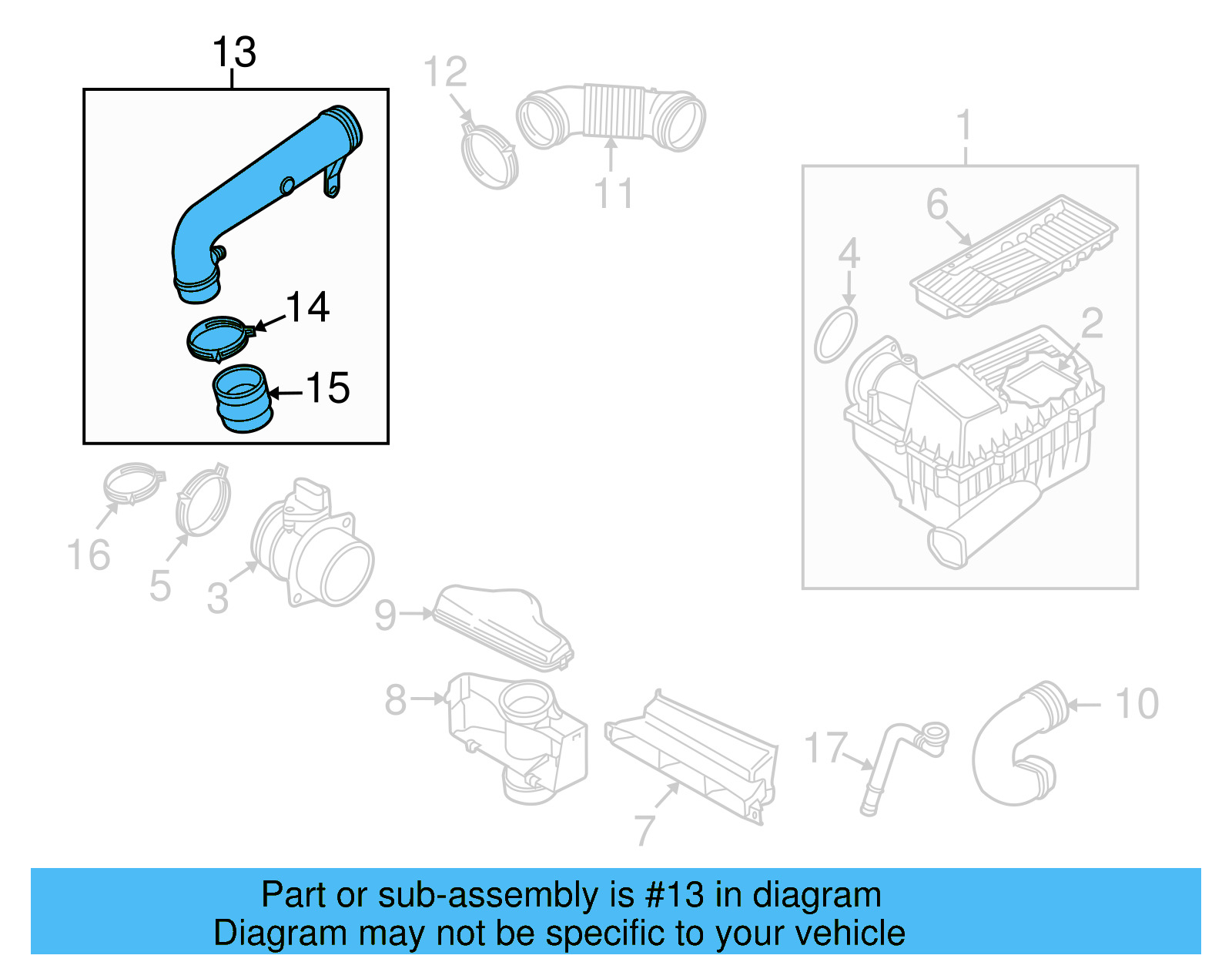Engine Air Intake Hose 1K0-129-654-BE - View 78