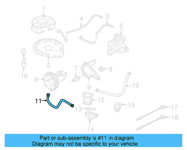 Secondary Air Injection Pump Hose 1K0-131-149-H