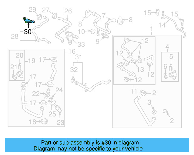 Reservoir Hose Bracket 1K0-133-687-B - View 18