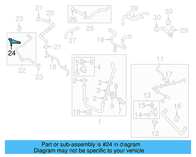 Reservoir Hose Bracket 1K0-133-687-B