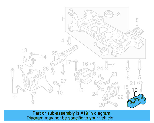 Trans Mount Bracket 1K0-199-117-AB - View 3