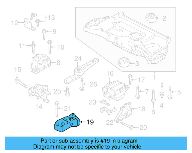 Trans Mount Bracket 1K0-199-117-AB - View 6