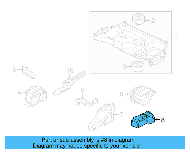 Motor Mount Support 1K0-199-588-A - View 33