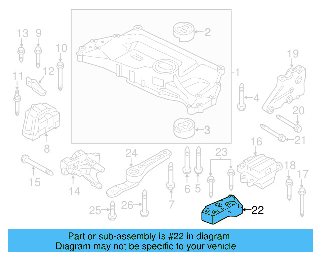 Trans Mount Lower Bracket 1K0-199-117-CD - View 91