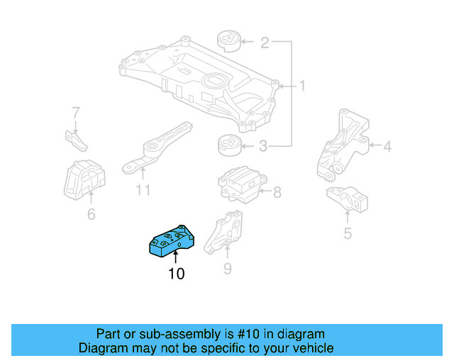 Trans Mount Lower Bracket 1K0-199-117-AM