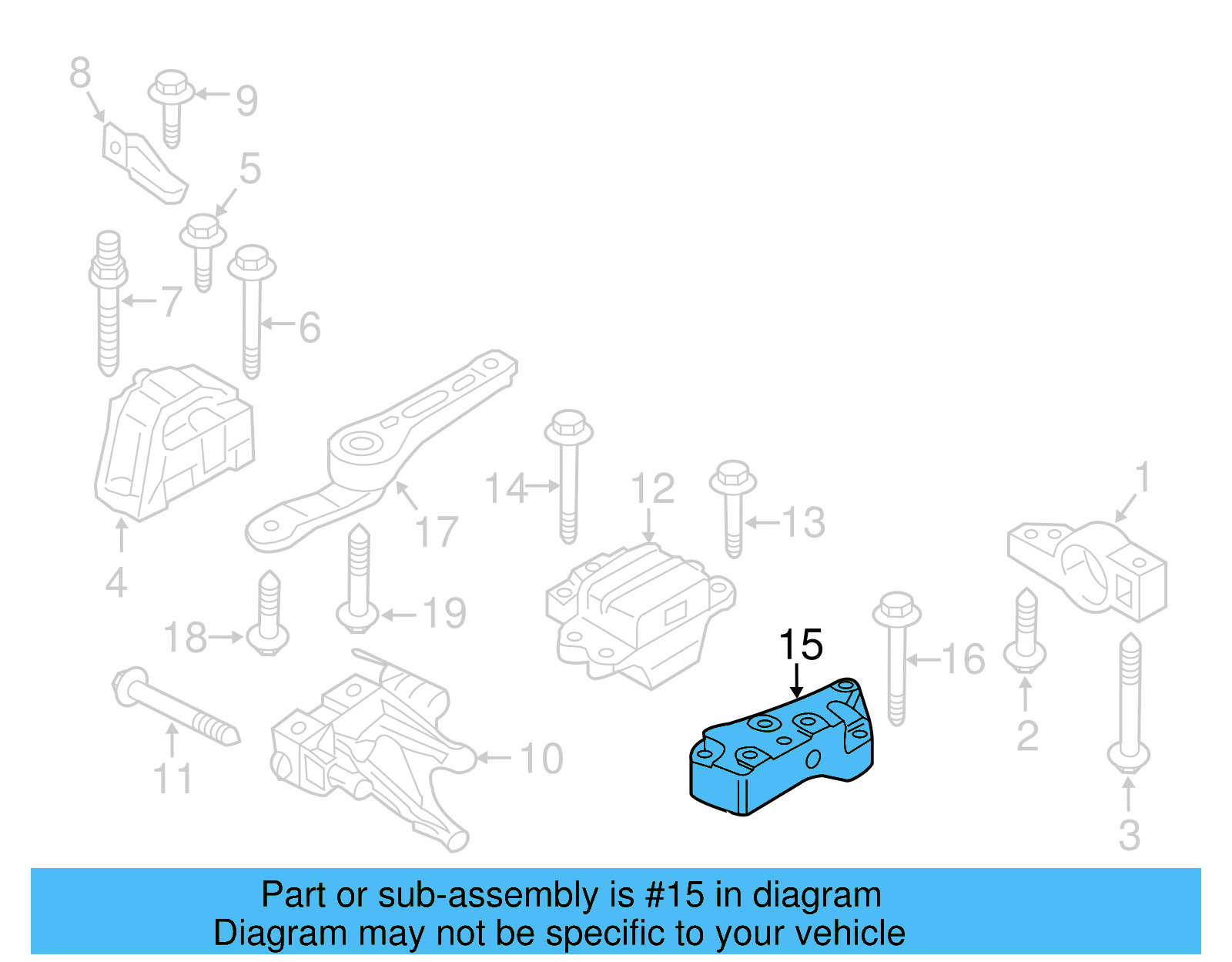 Trans Mount Lower Bracket 1K0-199-117-CD - View 92