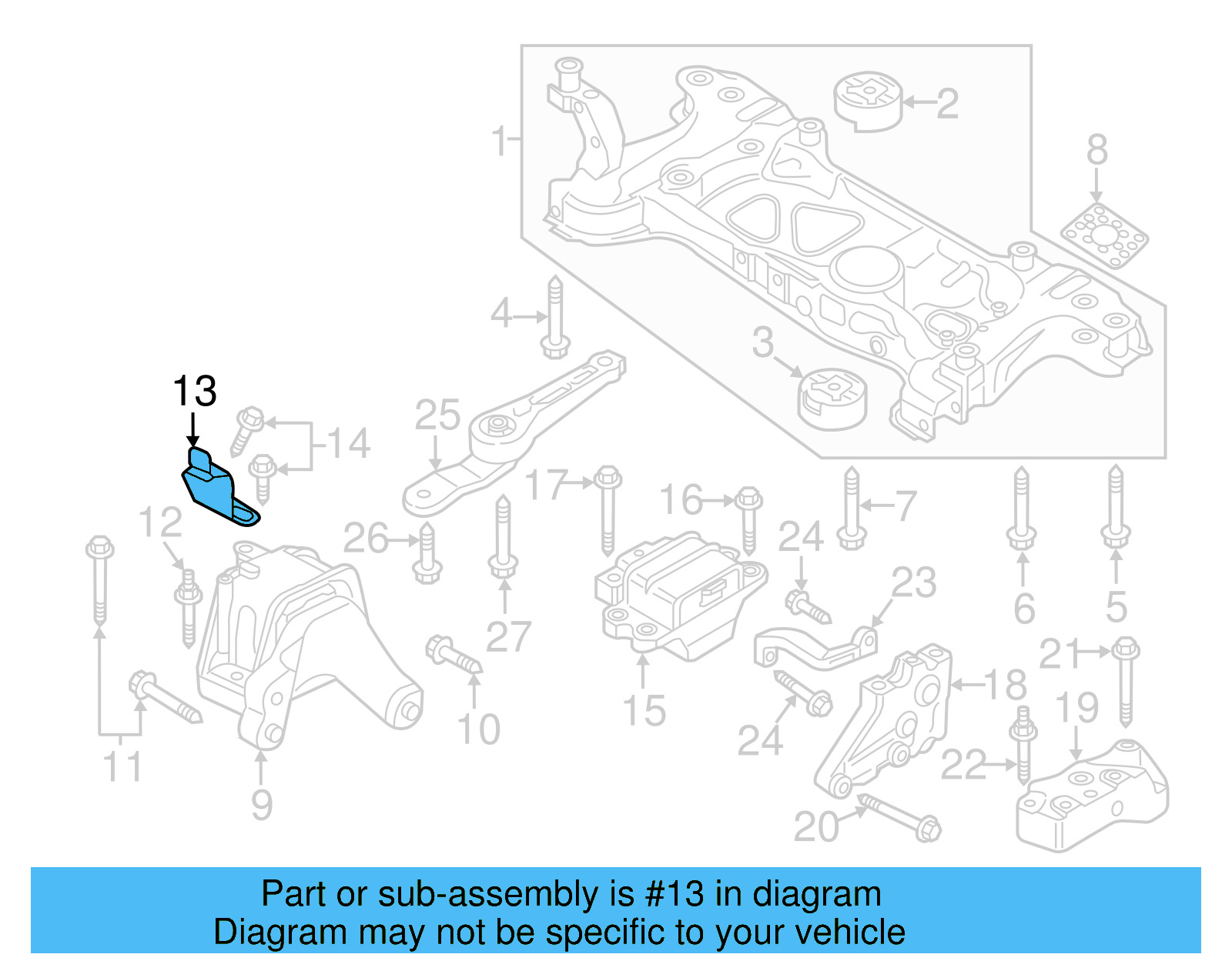 Motor Mount Support 1K0-199-588-A - View 30