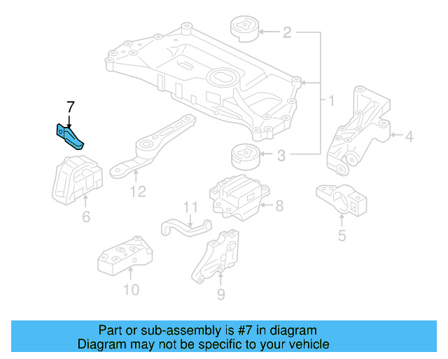 Motor Mount Support 1K0-199-588-A - View 10