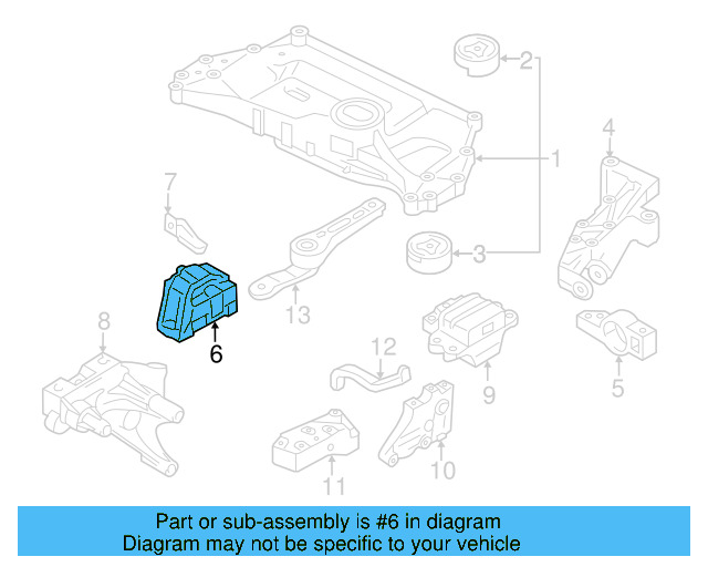 Motor Mount Support 1K0-199-588-A - View 12