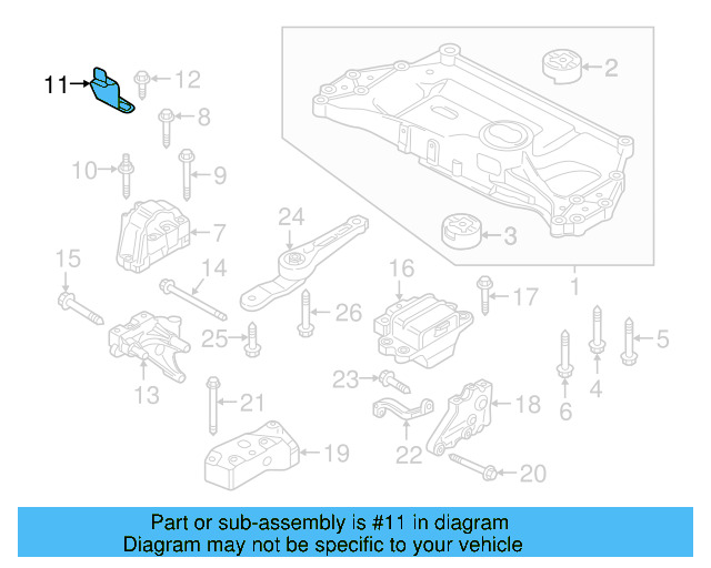 Motor Mount Support 1K0-199-588 - View 45