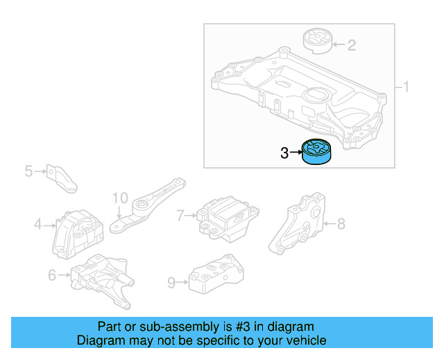 Engine Cradle Lower Insulator 1K0-199-867-Q - View 12
