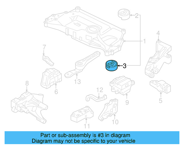 Engine Cradle Lower Insulator 1K0-199-867-Q - View 25