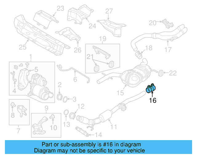Rear Muffler Clamp 1K0-253-141-S - View 61