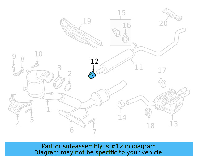 Rear Muffler Clamp 1K0-253-141-S - View 30