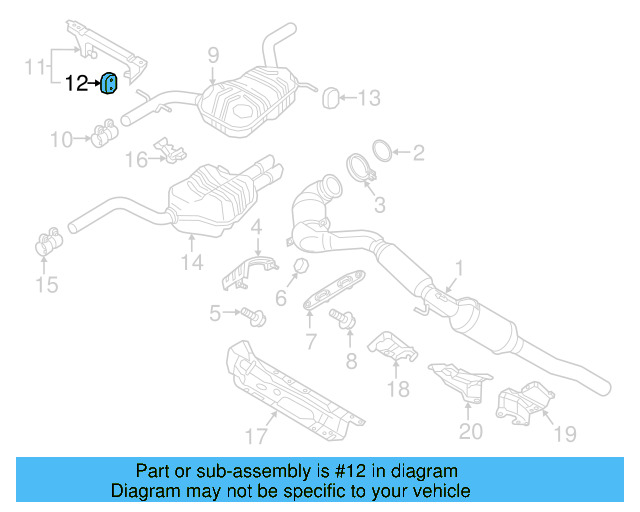 Muffler & Pipe Retainer Ring 1K0-253-147-D - View 30