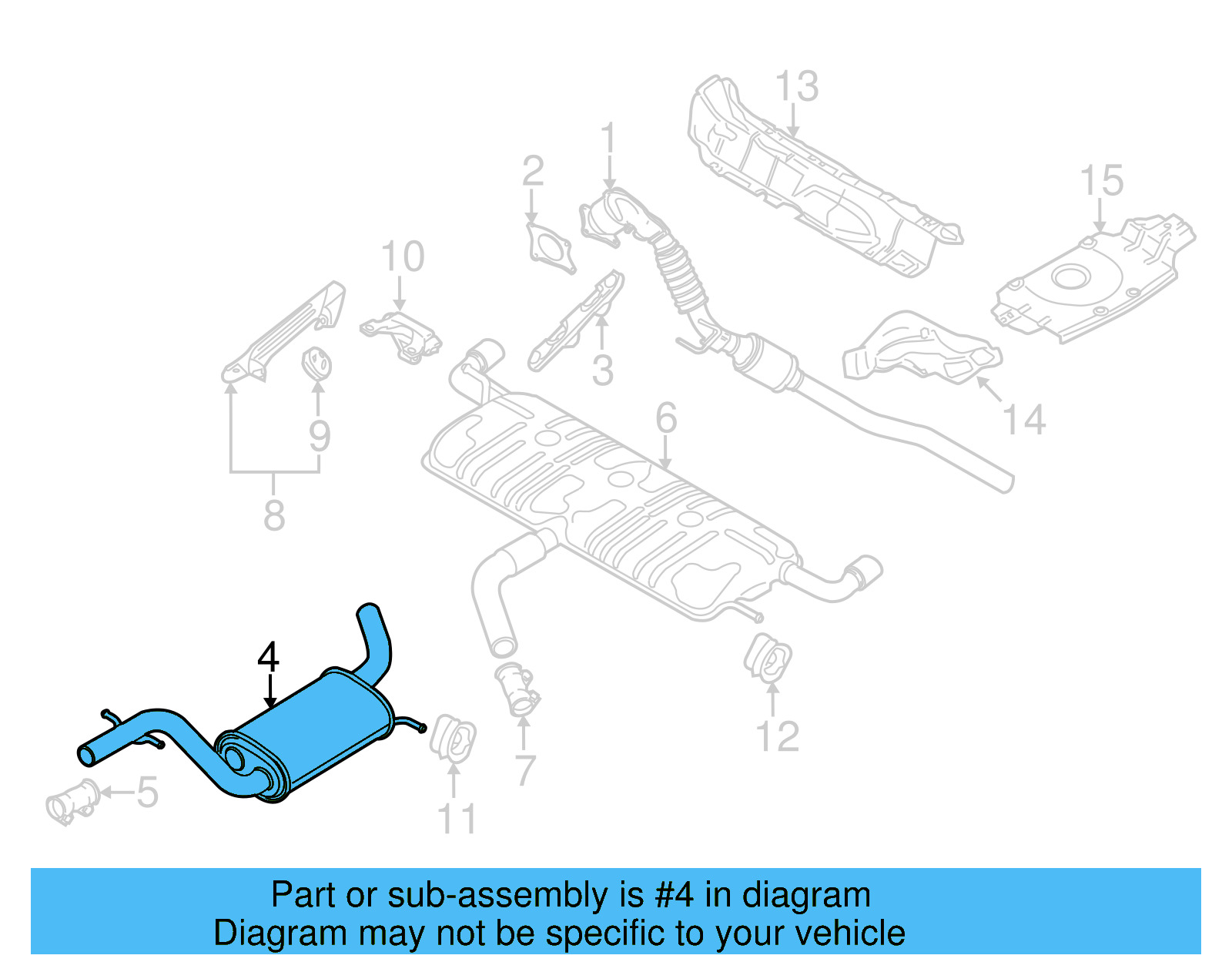 Front Muffler 1K0-253-209-CR - View 5