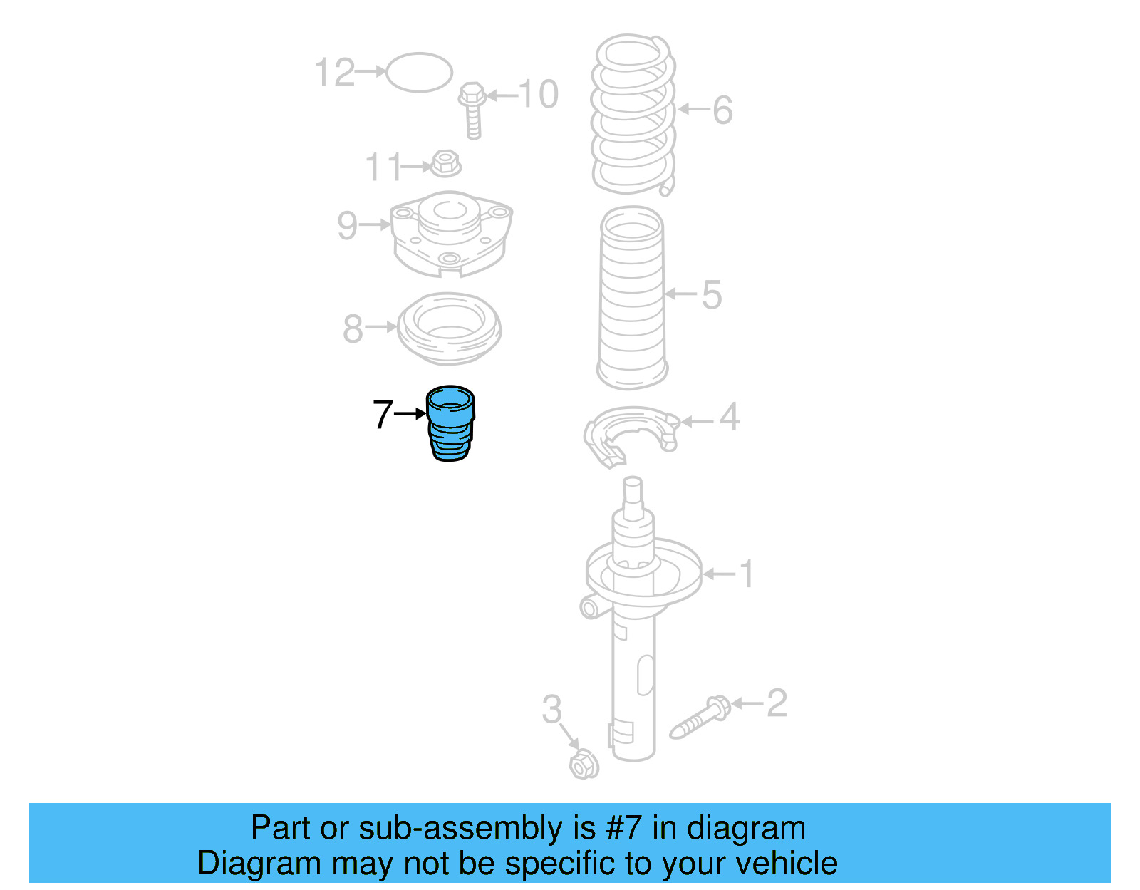 Suspension Strut Bumper 1K0-412-303-H