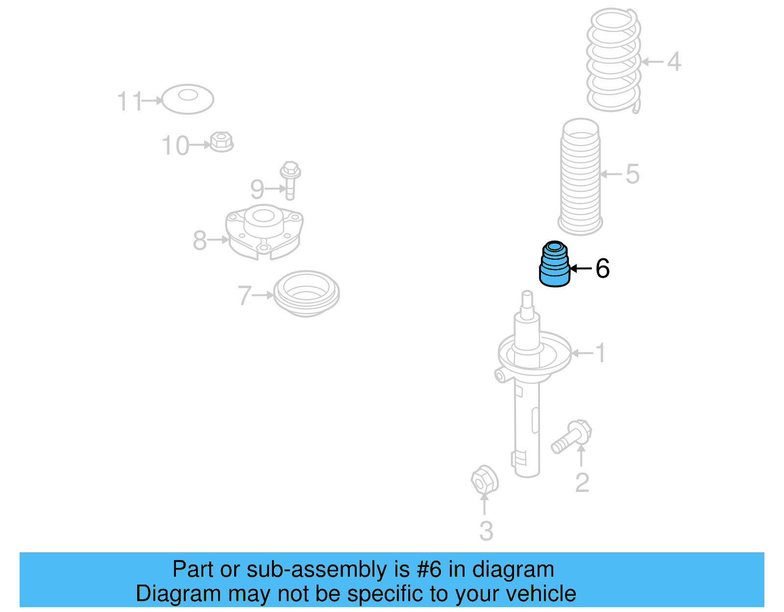 Strut Bumper 1K0-412-303-M - View 9